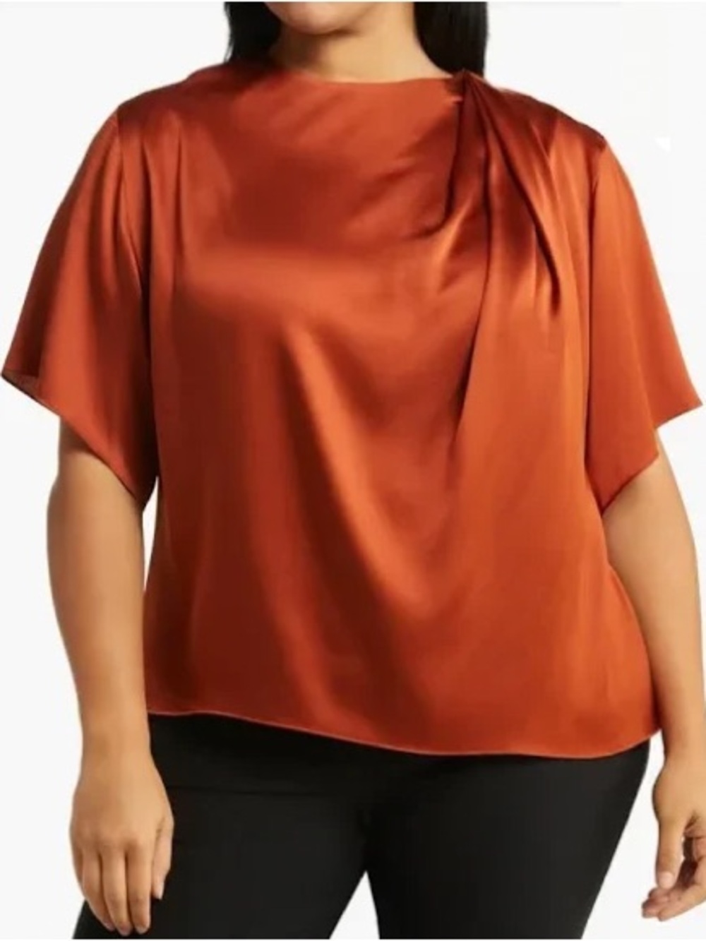 Vince 100% Silk Blouse Rust/Copper Color Size 1X